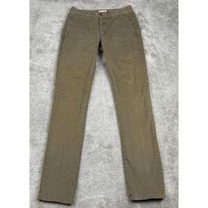 Taylor Stitch Slim Straight Pants Mens 30x34 Green Cotton Twill Flat Front Chino